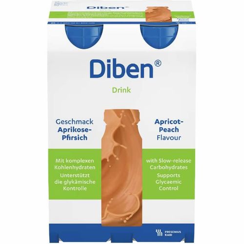Diben Drink Næringsdrikk Aprikos Fersken 4 x 200 ml