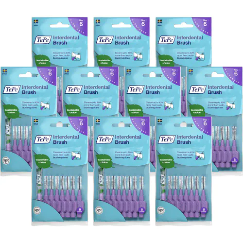 TePe Mellomromsbørster 1,1 mm Lilla Klinikkpakke - 10 x 8 stk