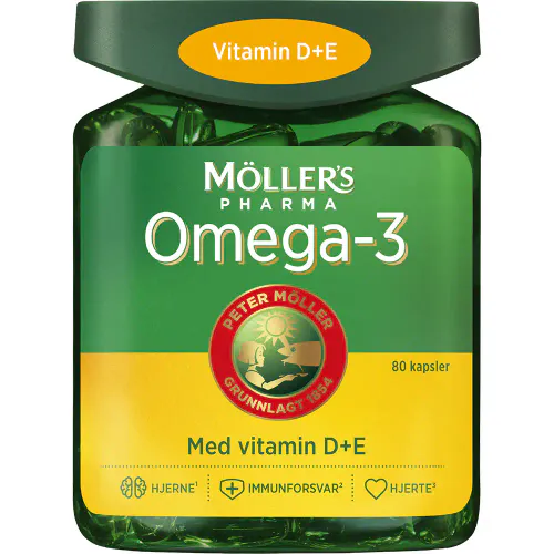 Møllers Pharma Omega-3 m/ Vitamin D+E Kapsler 80 stk