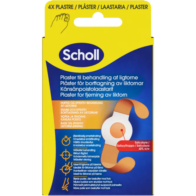 Hovedbilde Scholl Plaster Liktorn 40 % Salisylsyre 4 stk