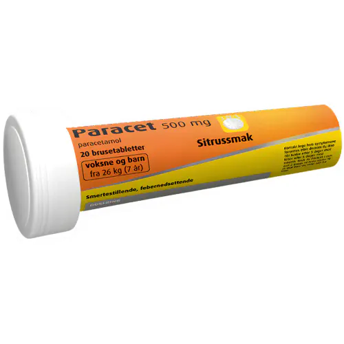 Paracet Brusetabletter 500 mg 20 stk