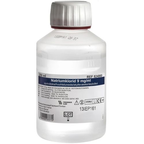 Natriumklorid 9mg/ml Helleflaske 250 ml