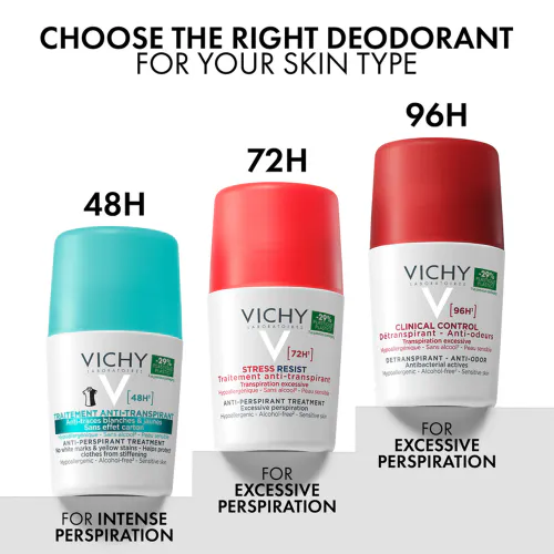 Vichy 48H Anti-Stains Deo Antiperspirant m/Parfyme 50 ml