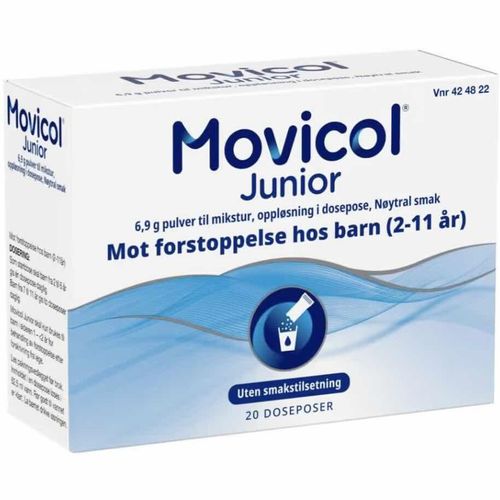 Movicol Junior Pulver Mikstur Nøytral 20 doser
