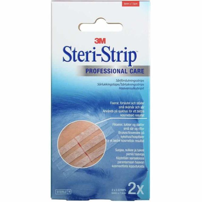 Hovedbilde 3M Steri-Strip Professional Care 6 x 75 mm Brun 2 x 3 strips