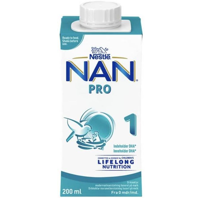 Hovedbilde NAN Pro 1 Morsmelkerstatning Drikkeklar Fra Fødsel 200 ml 
