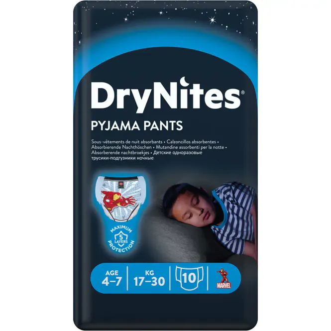 Hovedbilde DryNites Bleie Gutt 4-7 år 10 stk