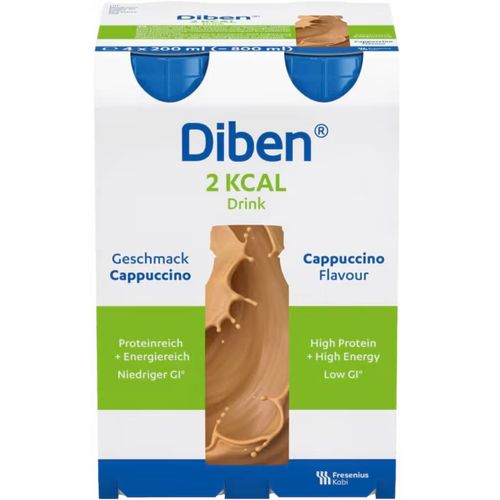 Diben 2 Kcal Drink Næringsdrikk Cappuccino 4 x 200 ml