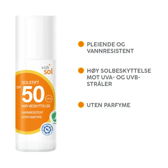 Hovedbilde Vidi Solstift SPF50 18 ml