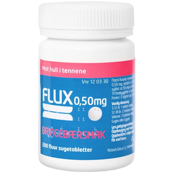Hovedbilde Flux 0,50 mg Sugetabletter Bringebær 200 stk