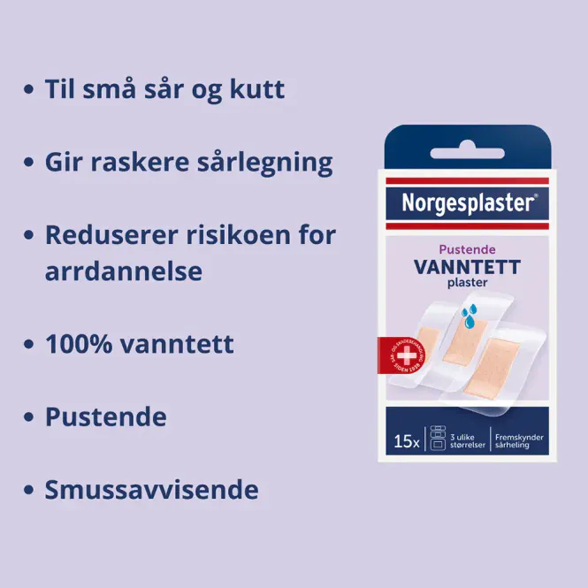 Hovedbilde Norgesplaster Vanntett Plaster 15 stk