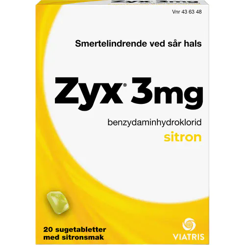 Zyx 3 mg Sugetabletter Sitron 20 stk