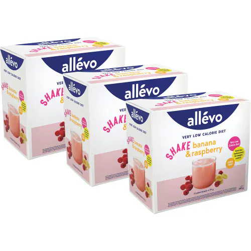Allevo VLCD Shake Banana & Raspberry Megapack - 3 x 15 porsjoner