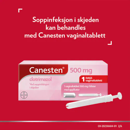 Canesten 500 mg Vaginaltablett m/Applikator 1 stk