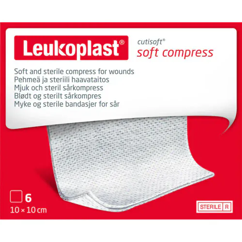 Leukoplast Cutisoft Steril Kompress 10 x 10 cm 6 stk