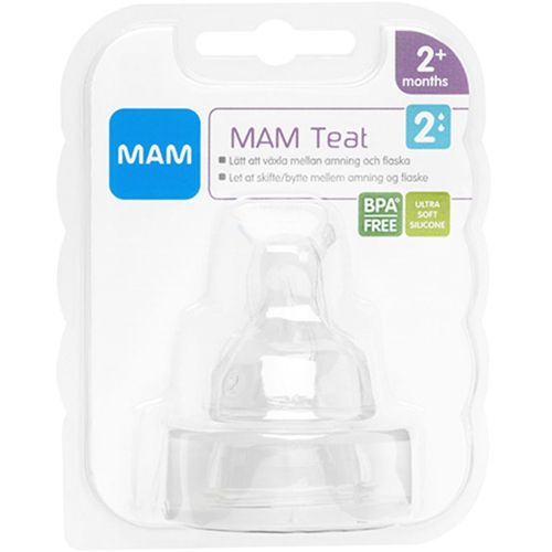 Mam Teat 2 Flaskesmokk 2 mnd+ 2 stk