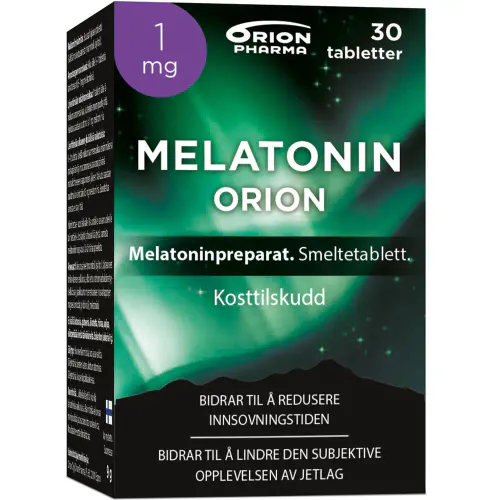 Melatonin Orion 1 mg Smeltetabletter 30 stk