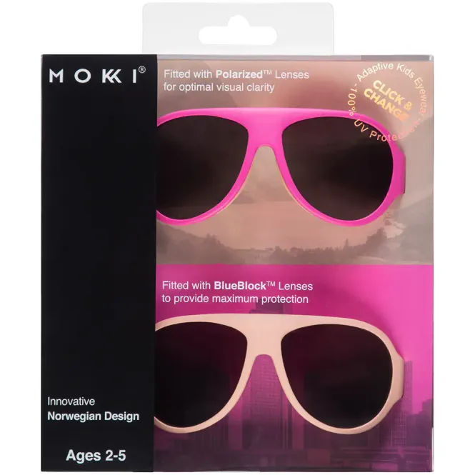 Hovedbilde Mokki Click & Change Solbrille Barn 2-5 år Rosa