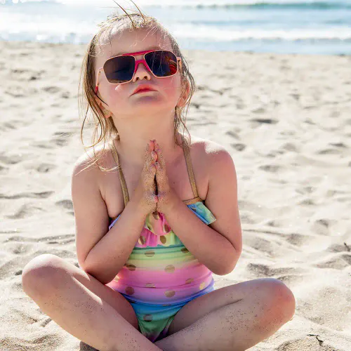 Mokki Solbrille Barn 4-8 år MO3041A Rød 1 stk