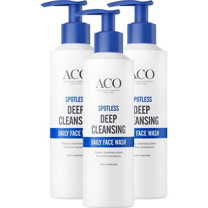 Hovedbilde Aco Spotless Daily Face Wash Megapack - 3 x 200 ml