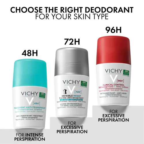 Vichy 72H Invisible Resist Anti-Stain Deo Antiperspirant 50 ml