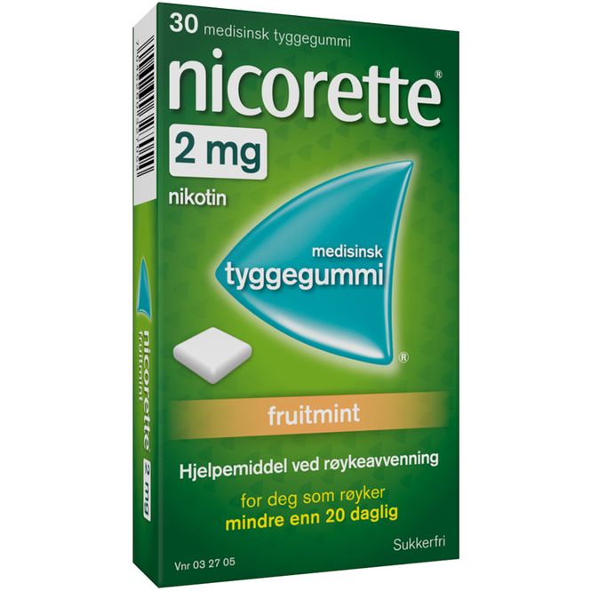 Hovedbilde Nicorette Tyggegummi 2 mg Fruitmint 30 stk