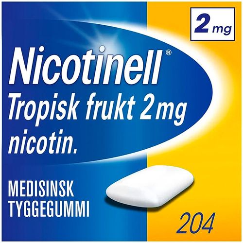 Nicotinell Tyggegummi 2 mg Tropisk Frukt 204 stk