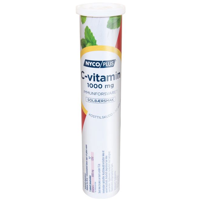 Hovedbilde Nycoplus C-vitamin 1000 mg Brusetabletter Solbær 20 stk