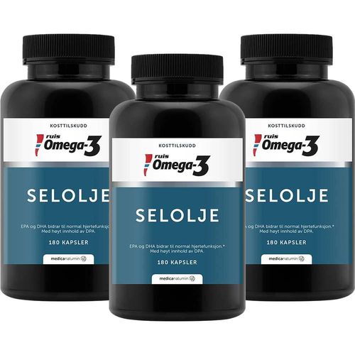Ruis Omega-3 Selolje Megapack - 3 x 180 kapsler