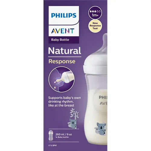 Avent Natural Response Baby Bottle Koala 1m+ 260 ml