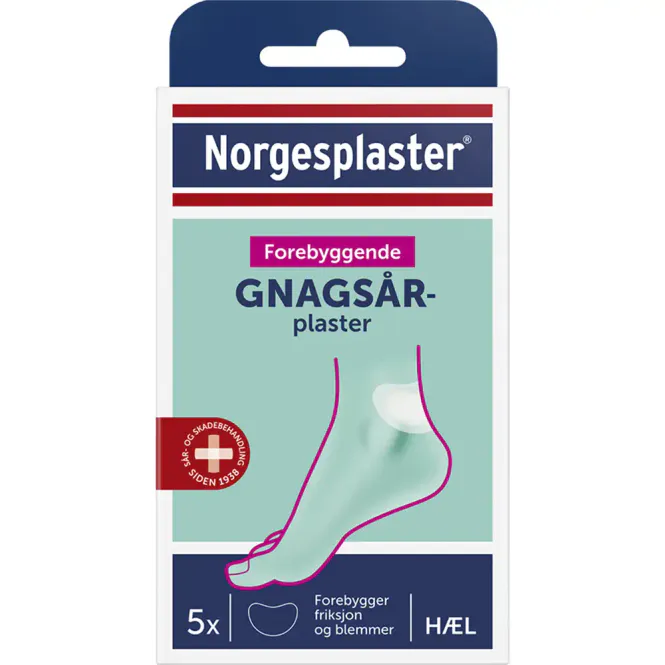 Hovedbilde Norgesplaster Forebyggende Gnagsårplaster Hæl 5 stk