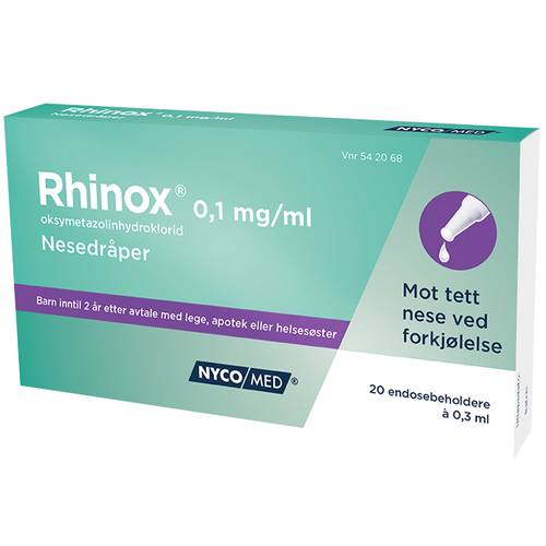 Rhinox 0,1 mg/ml Nesedråper 20 x 0,3 ml