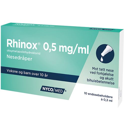 Rhinox 0,5 mg/ml Nesedråper 20 x 0,3 ml