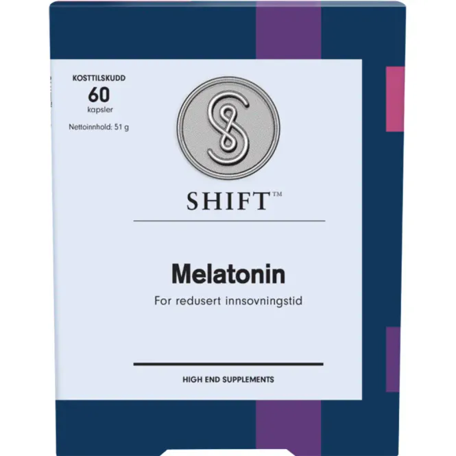 Hovedbilde SHIFT Melatonin 1 mg 60 Kapsler