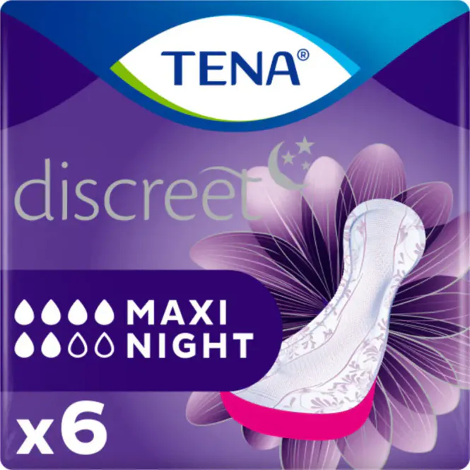 Hovedbilde Tena Discreet Maxi Night 6 stk