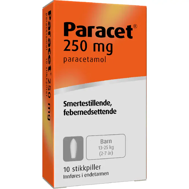 Hovedbilde Paracet Stikkpiller 250 mg 10 stk