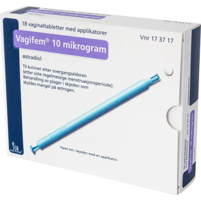 Hovedbilde Vagifem Vaginaltabletter 10 mcg 18 stk