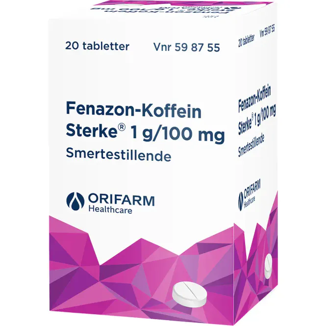 Hovedbilde Fenazon-Koffein Sterke 1000/100 mg Tabletter 20 stk