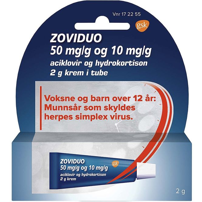 Hovedbilde Zoviduo 50mg/g & 10mg/g Krem 2 g