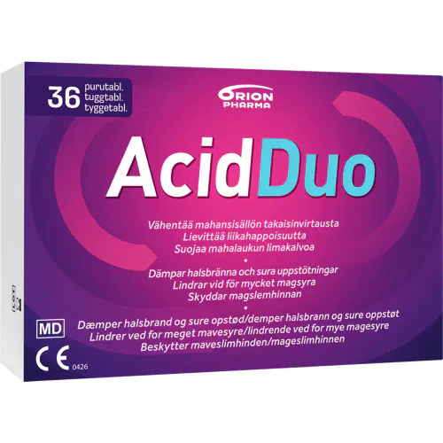 AcidDuo Tyggetabletter Halsbrann & Sure Oppstøt 36 stk