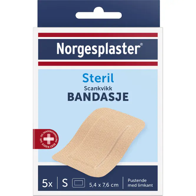 Hovedbilde Norgesplaster Scankvikk Bandasje Sterile Beige 5,4 x 7,6 cm 5 stk