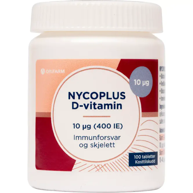 Hovedbilde Nycoplus D3-vitamin 10 μg Tabletter 100 stk
