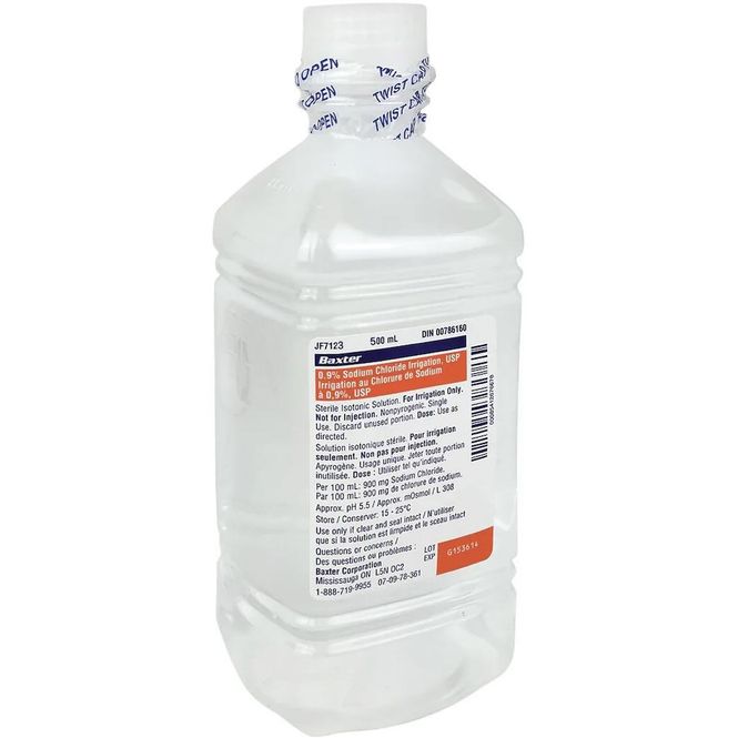 Hovedbilde Natriumklorid Baxter Skyllevæske Helleflaske 9 mg/ml 12x500 ml