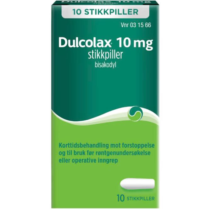 Hovedbilde Dulcolax 10 mg Stikkpiller 10 stk