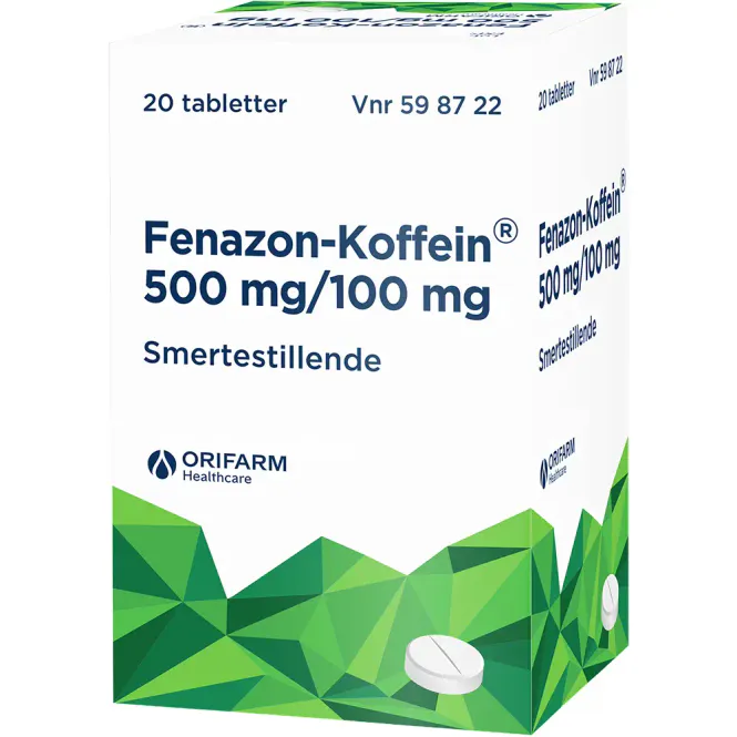 Hovedbilde Fenazon-Koffein 500/100 mg Tabletter 20 stk
