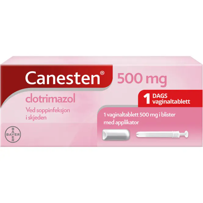 Hovedbilde Canesten 500 mg Vaginaltablett m/Applikator 1 stk