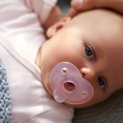 Avent Soothie Heart Smokk 0-6m Rosa 2 stk