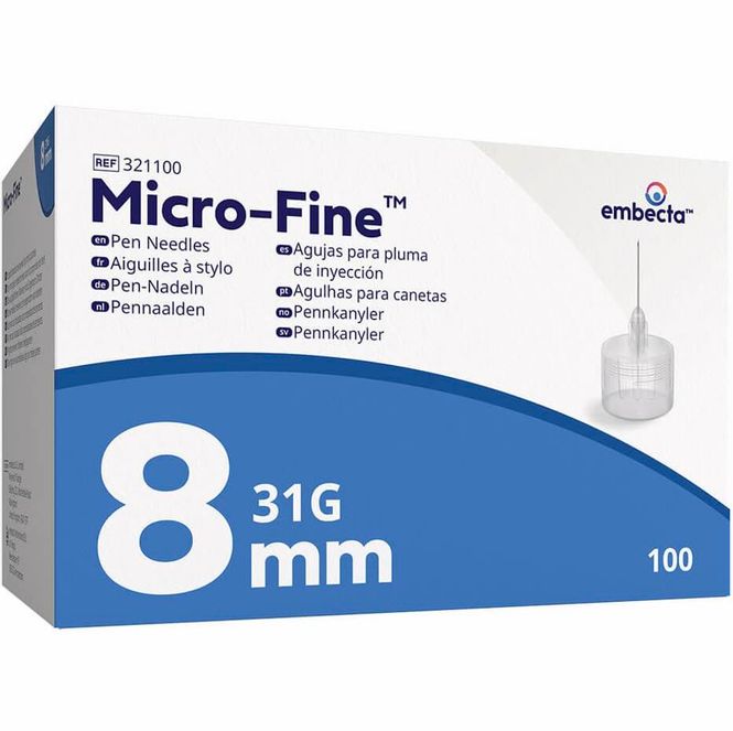 Hovedbilde Embecta Micro-Fine Pennekanyle 31G 8mm 100 stk