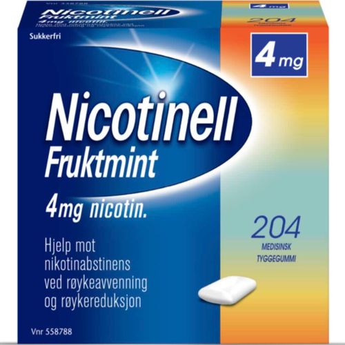 Nicotinell Tyggegummi 4 mg Fruktmint 204 stk