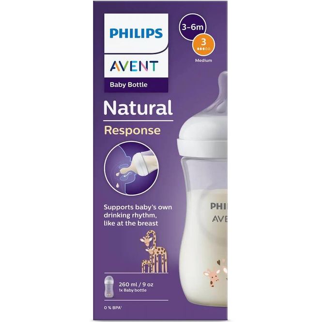 Hovedbilde Avent Natural Response Baby Bottle Giraffe 260 ml